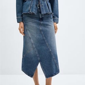 Mango  Asymmetrical denim skirt